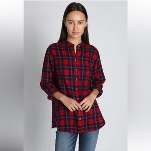 NWT JACHS Girlfriend Red Plaid Flannel Size: XXL